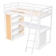 preview thumbnail 15 of 16, Solid Wood Maximized Space Twin Size Loft Bed Kids Bed with Ladder Shelves and Desk Kids Furniture, Gray
