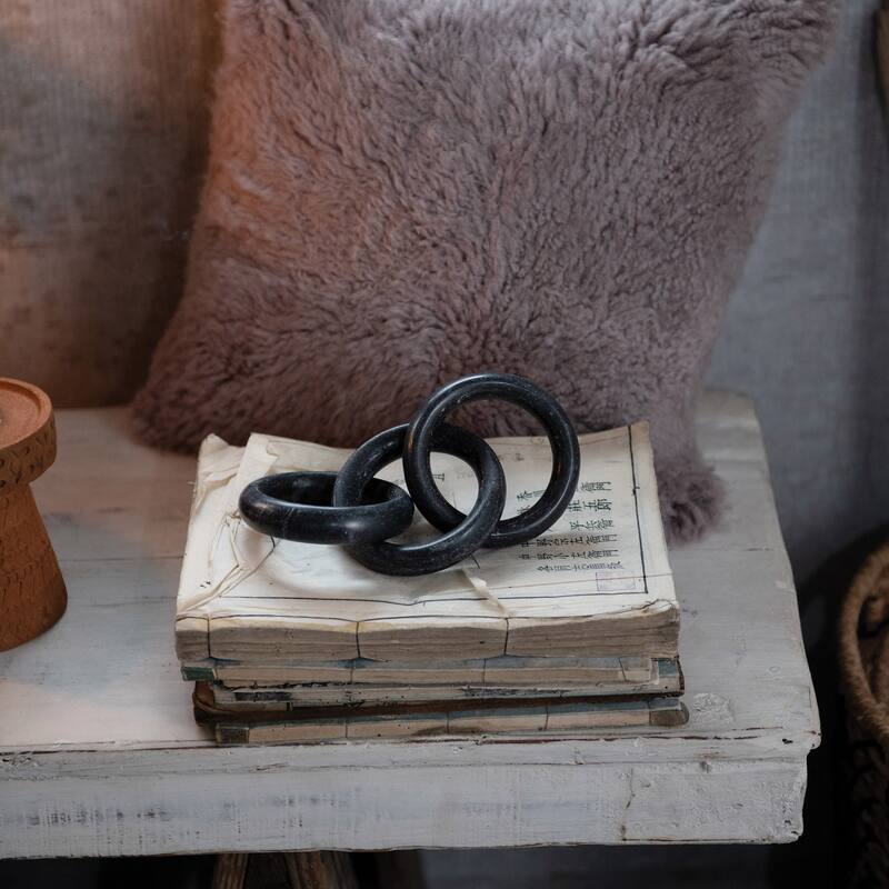 Marble Circle Chain Decor, Black