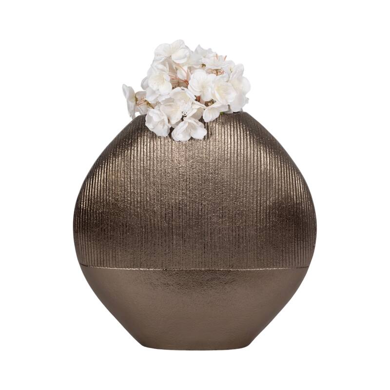 Modern Round Metal Table Vase - Flower Vase