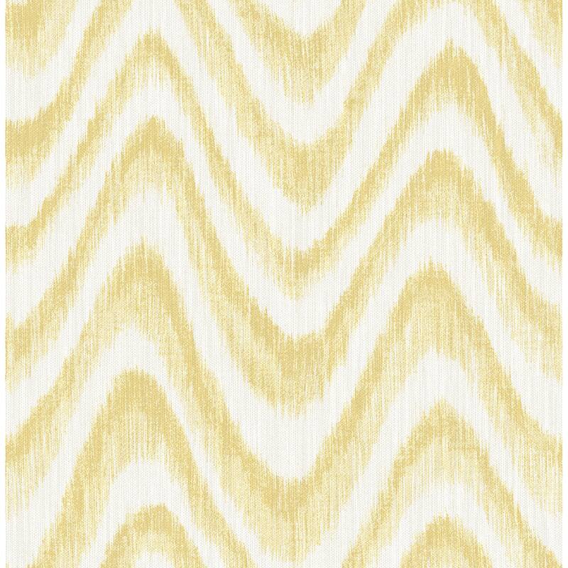 A-Street Prints Bargello Yellow Faux Grasscloth Wave Wallpaper