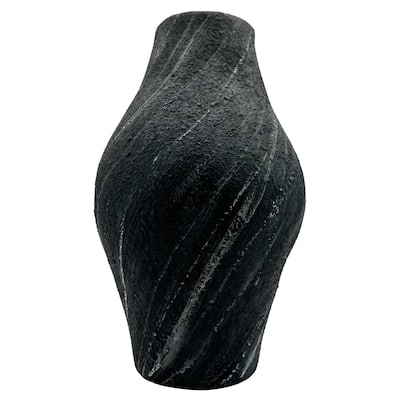 12 Inch Tall Modern Black Ceramic Vase