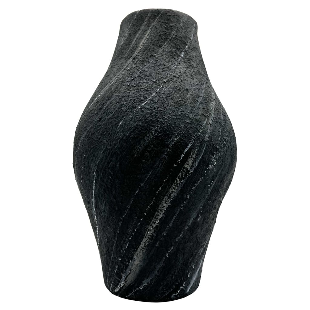 12 Inch Tall Modern Black Ceramic Vase