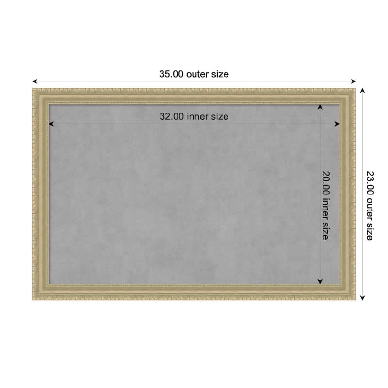 Amanti Art Champagne Teardrop Framed Magnetic Board - Board Size 32x20