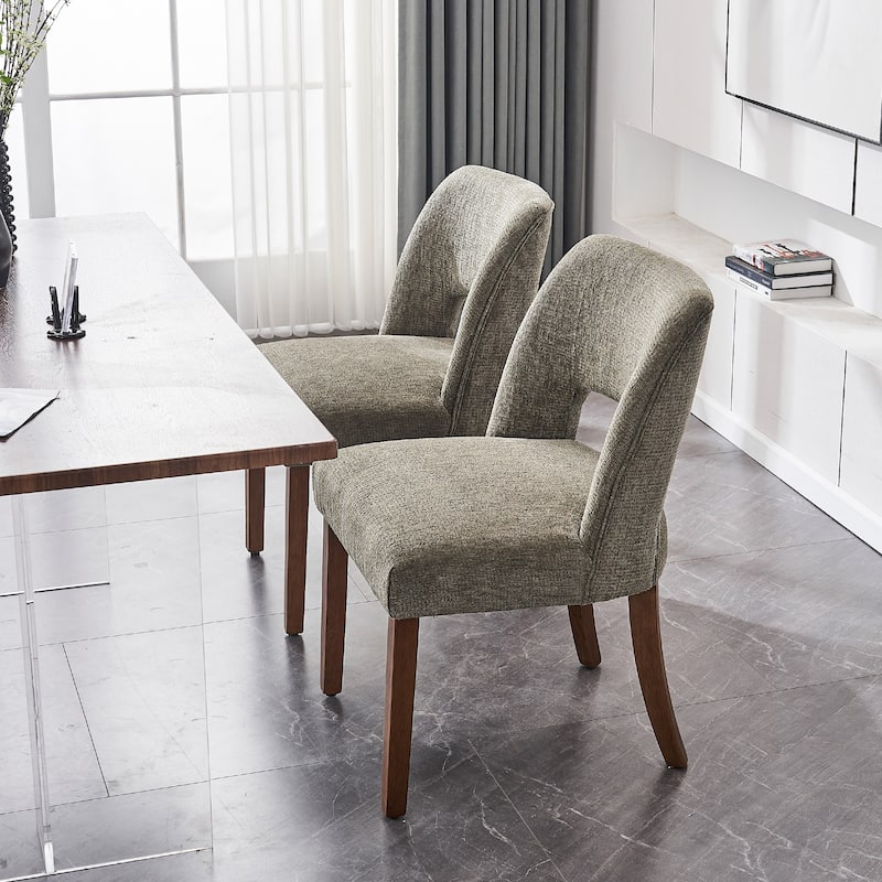 Dining Chairs Set of 2/4/6,Fabric Upholstered Kitchen Chairs with Wood Legs