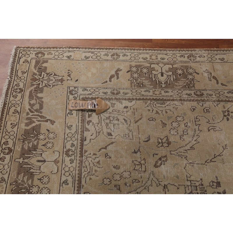 Distressed Tabriz Persian Vintage Area Rug Handmade Wool Carpet - 7'10"x 11'2"