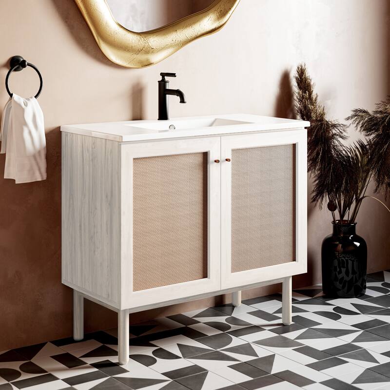 Classe 36" Bathroom Vanity In White Oak