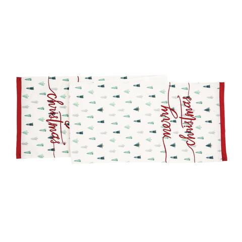 Tree Holiday Printed Red Christmas Table Runner