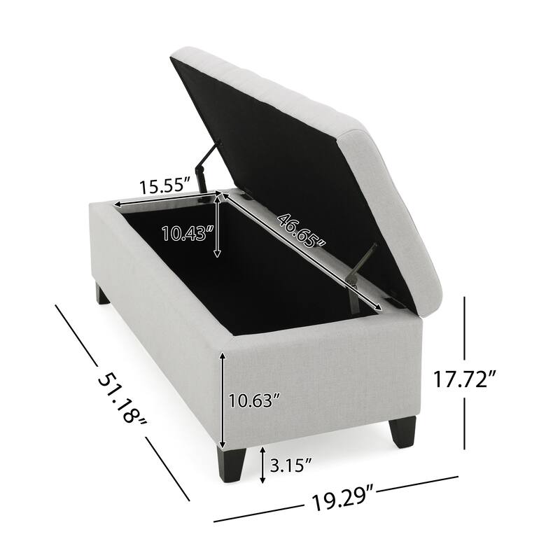 Upholstered Storage Ottoman Bench for Bedroom, Entryway & Foot Rest