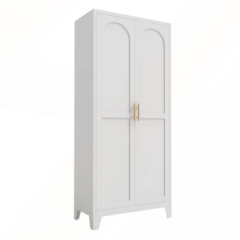 Metal Storage Cabinet with Doors and Adjustable Shelves