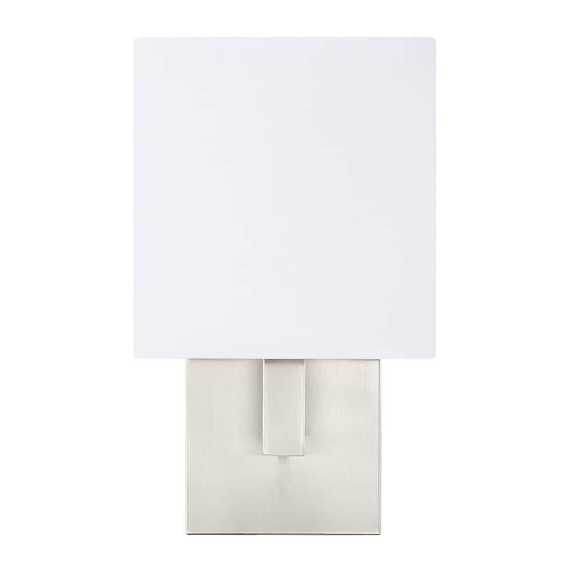 Wall Sconce Light With White Fabric Shade