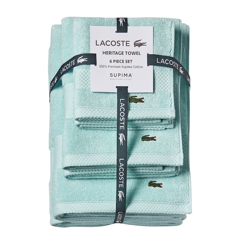 Lacoste Heritage Supima 100% Cotton 6 Piece Towel Set