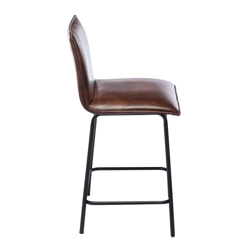 Modest 24" Seat Height Faux Leather Counter Stools