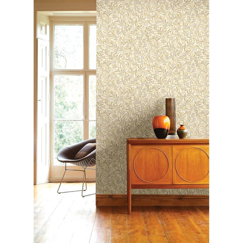 A-Street Prints Zulma Gold Decorative Botanical Wallpaper