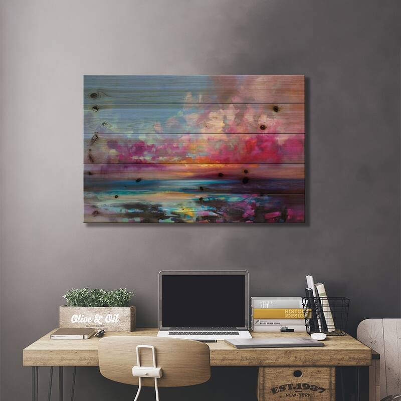 Arran Glow Print On Wood by Scott Naismith - Multi-Color