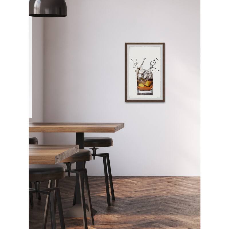 Whiskey and Ice Framed Wall Art, Elegant Home Touch - Sophisticated Artwork for Refined Décor