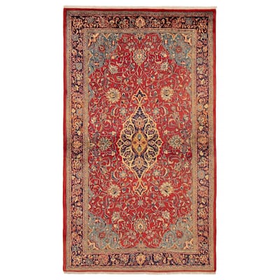 ECARPETGALLERY Hand-knotted Kayseri Vintage Red Wool Rug - 4'3 x 7'0