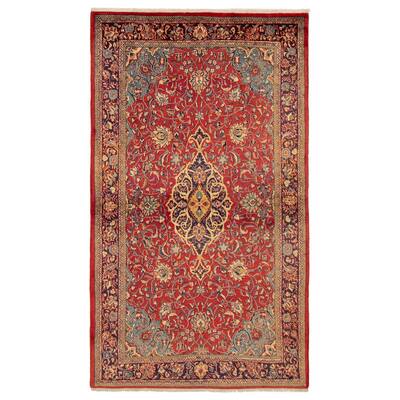 ECARPETGALLERY Hand-knotted Kayseri Vintage Red Wool Rug - 4'3 x 7'0
