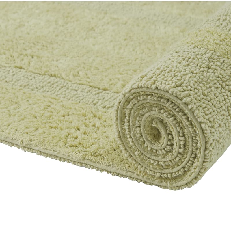 Better Trends Bath Rugs 100% Cotton Reversible Highly Water Absorbent Bathroom Rug for Shower, Sink, Bath Mats - Lux Collection