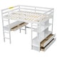 preview thumbnail 8 of 31, Multifunctional Design Loft Bed with Built-in Desk, Drawers and Storage Shelves, Full Size
