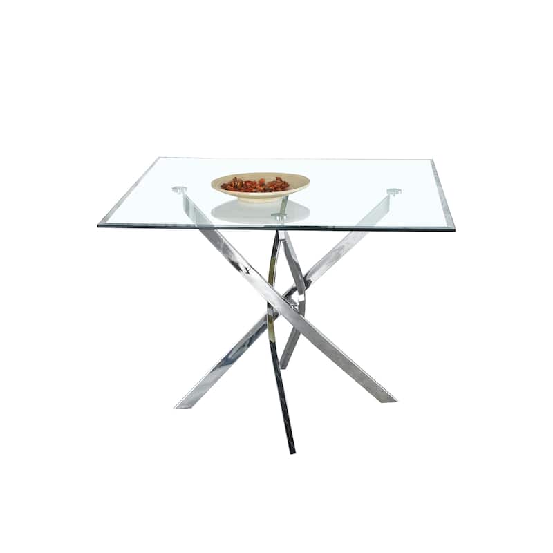 Tempered Glass Square Dining Table