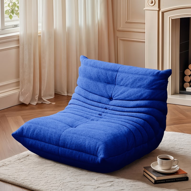 Lazy Fireside Sofa Lounge Chair Filled by High Density Memory - Teddy Blue
