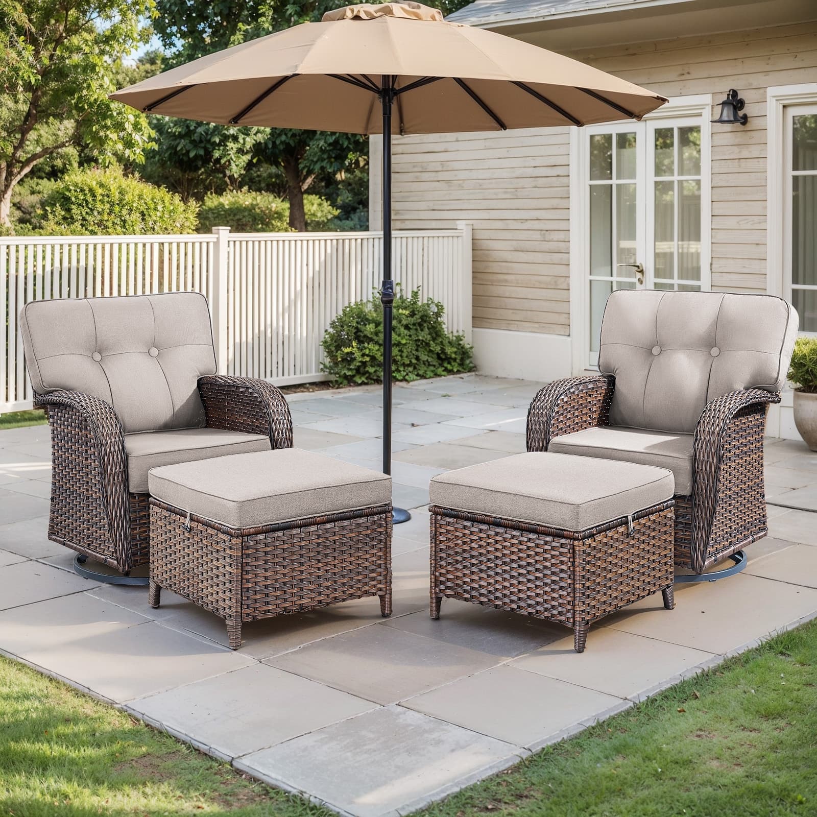 Option 4 Pieces w/ Ottomans