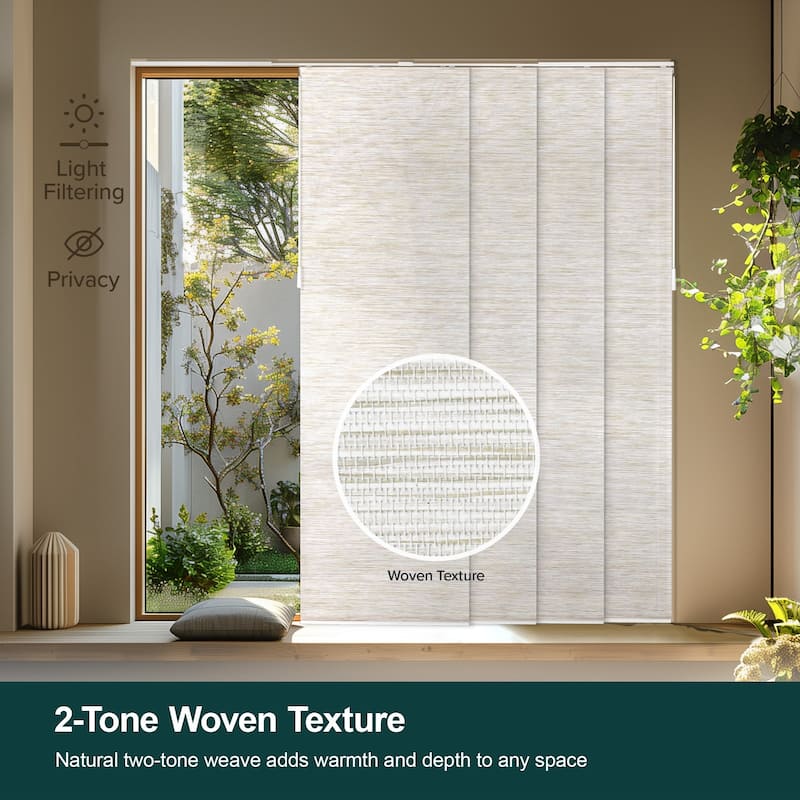 CHICOLOGY Adjustable Sliding Panels, Light Filtering - 46"- 86" W X 92" H