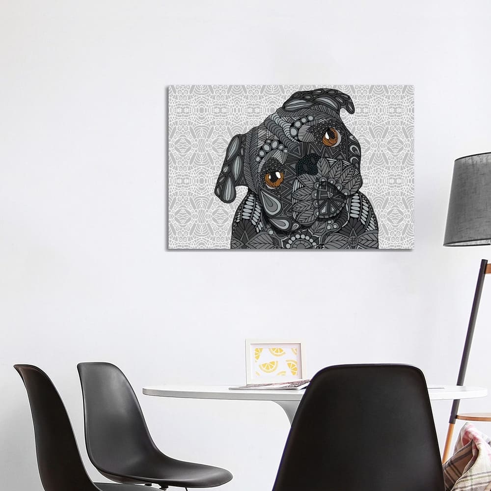 iCanvas "Black Pug" by Angelika Parker Canvas Print