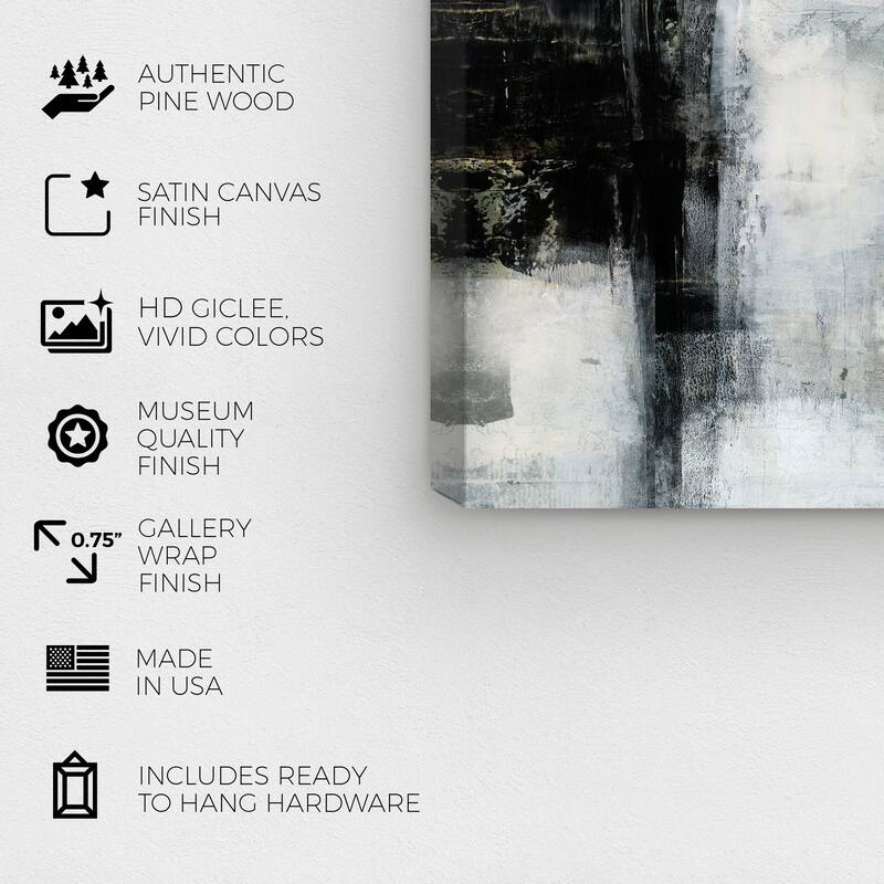 Wynwood Studio Abstract Favorite Black Strike Black and Modern & Contemporary Wall Art Canvas Print