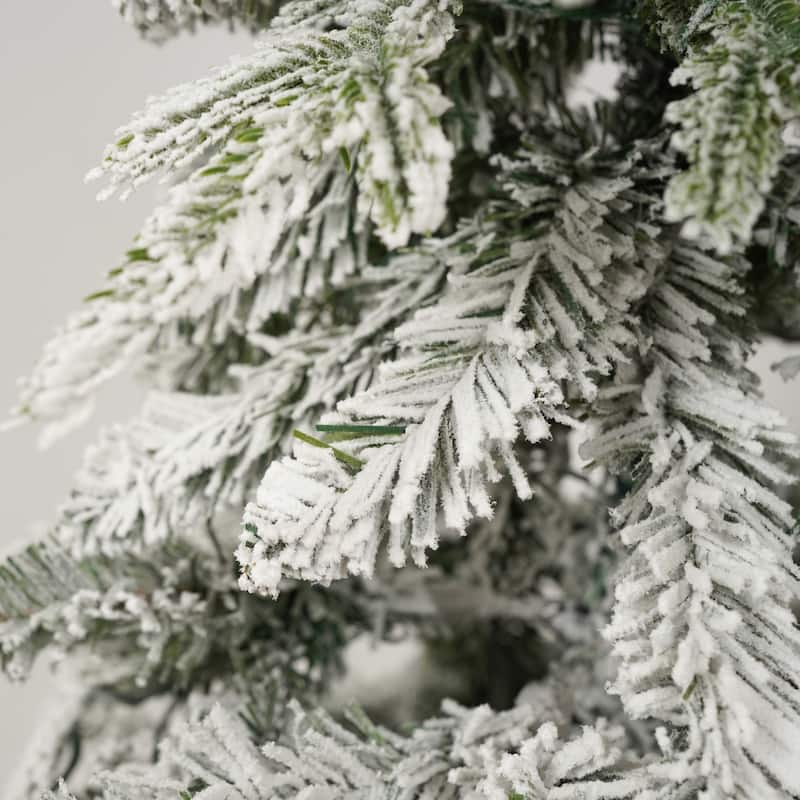 Pre-lit Christmas Artificial Tree 4-Piece Set, Garland, Wreath and Set of 2 Entrance Trees, X-mas with LED Lights, PVC