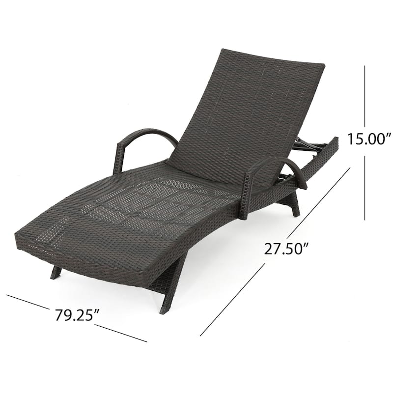 Toscana Wicker Outdoor Chaise Lounge Chair (Set of 2) by Christopher Knight Home - 79.25"L x 27.50"W x 15.00"H