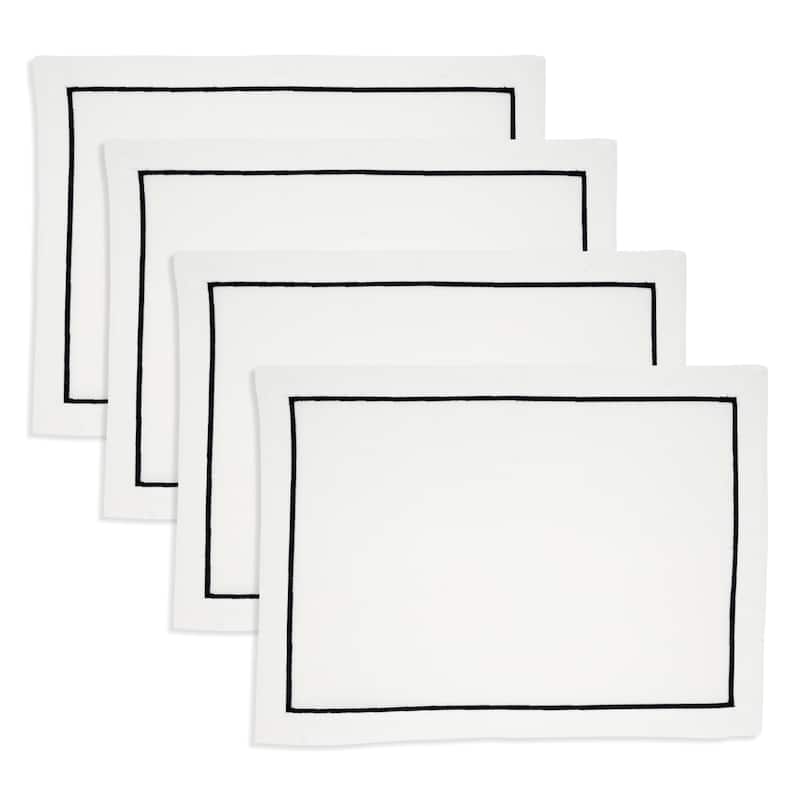 Embroidered Line Design Placemat (Set of 4) - 14"x20"