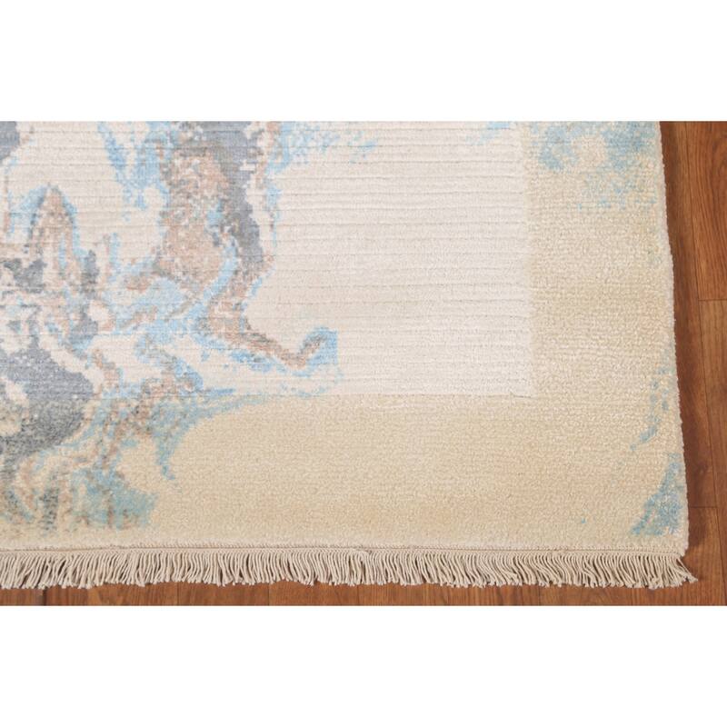 Modern Indian Abstract Accent Rug Handmade Wool Carpet - 2'9"x 4'10"