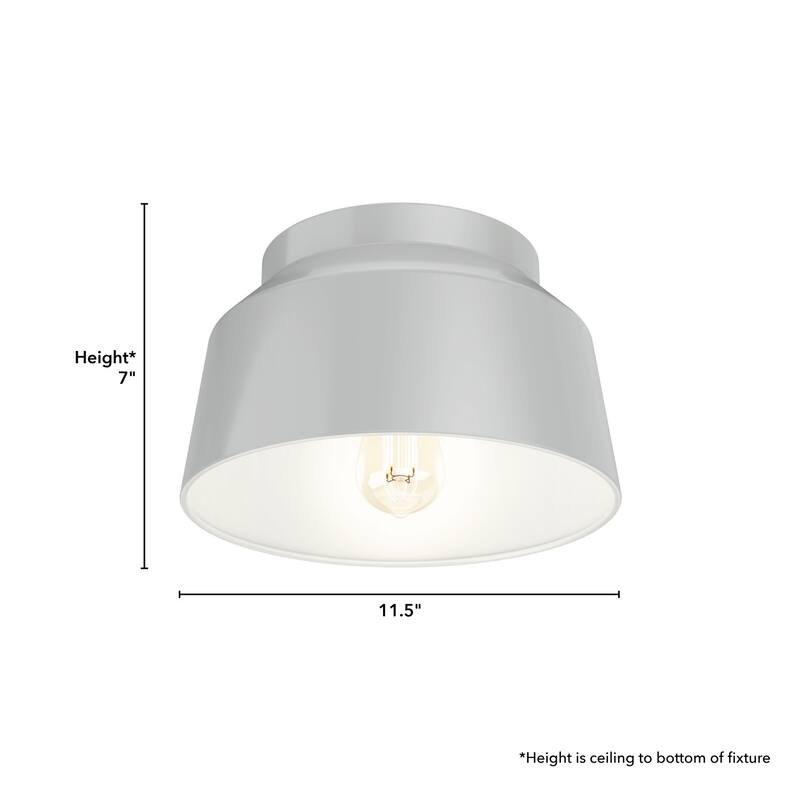 Hunter Cranbrook 1-Light Flush Mount Ceiling Light - Bathroom, Office, Hall, Kitchen - Mid-Century Modern - Damp Rated!