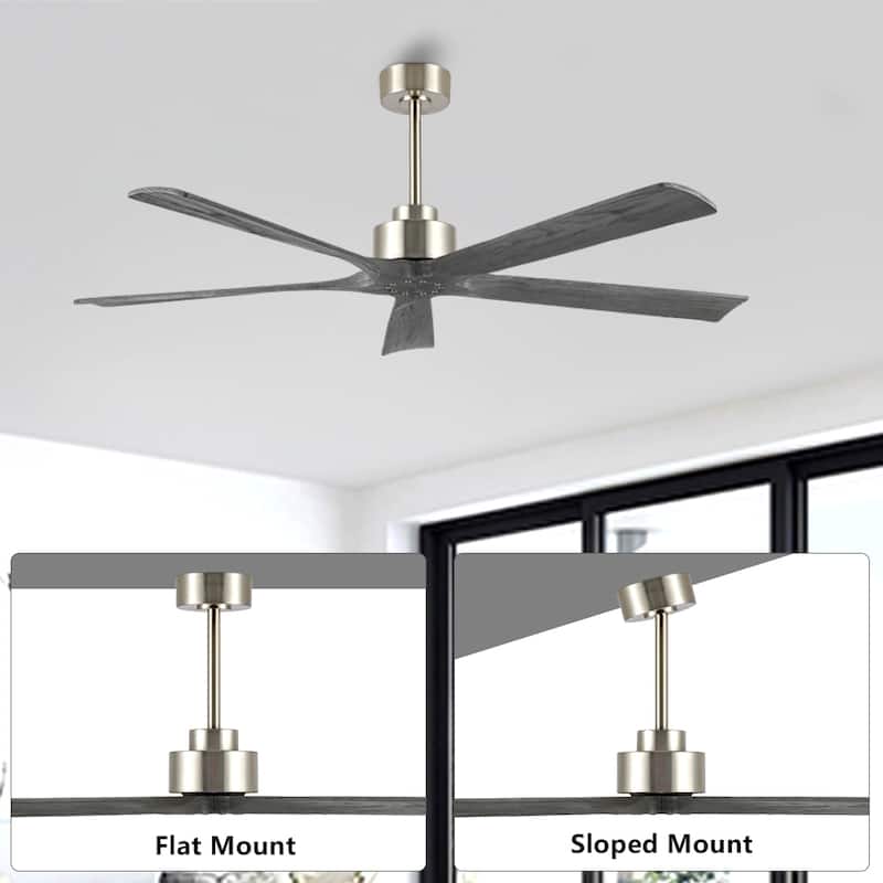 WINGBO 60" Solid Wood DC Motor Indoor Ceiling Fan with Remote·