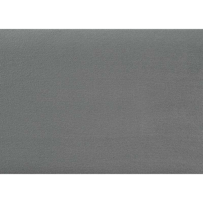 Contemporary Plush Upholstered Full Bed with Ribbed Headboard, Low-profile Frame, Light Gray