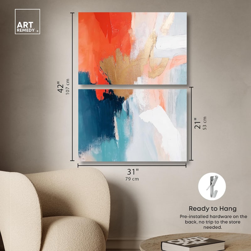 Orange Infusion I Canvas Set of 2 by Art Remedy, Gallery Wrapped
