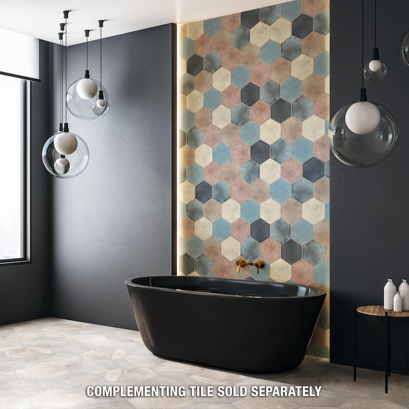 Merola Tile Fika Hex Mix 7-3/4" x 9" Porcelain Floor and Wall Tile - Sample swatch