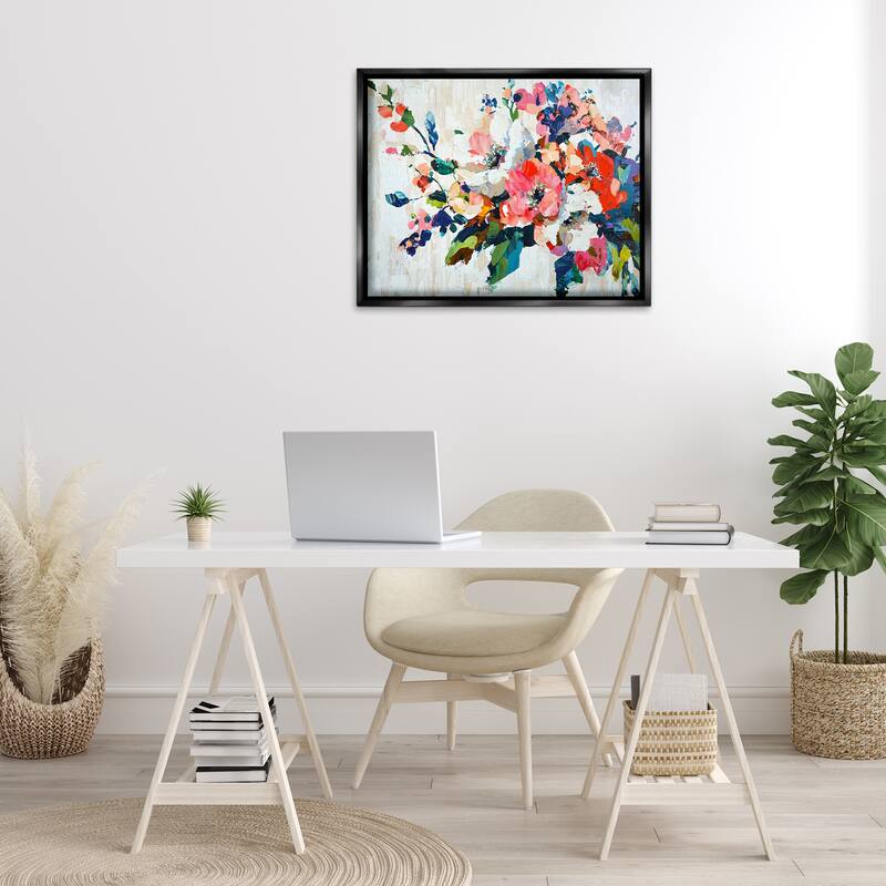 Stupell Abstract Flower Blooming Branch Framed Floater Canvas Wall Art Design By Franklyn Gregory