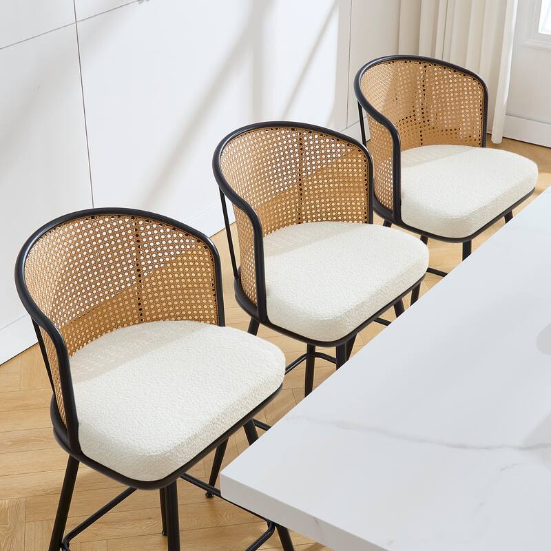 26"/29" Rattan Upholstered Bar Stool /Counter Stools Set of 2/3/4