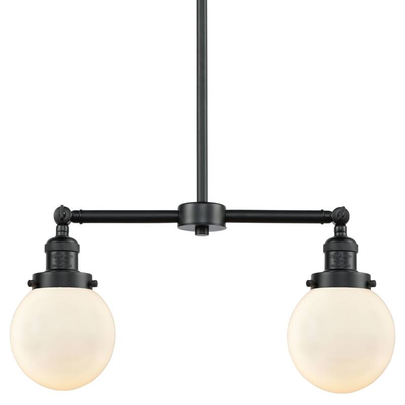 Innovations Lighting Beacon 2 Light 23" Wide Linear Chandelier - Oil Rubbed Bronze / Gloss White