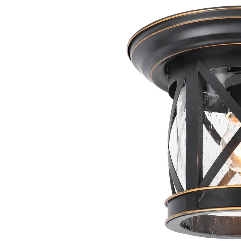1 Light Outdoor Ceiling Mounted Light in Imperial Black