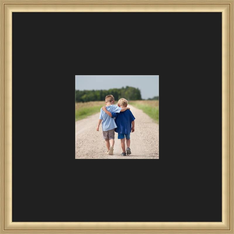 Florence Gold Framed Picture Frame, Photo Frame - 20x20 Matted Black 8x8 - Florence Gold