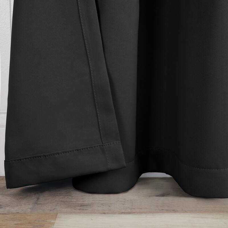 Modern Solid Room Darkening Blackout Curtains, Rod Pocket, Set of 2