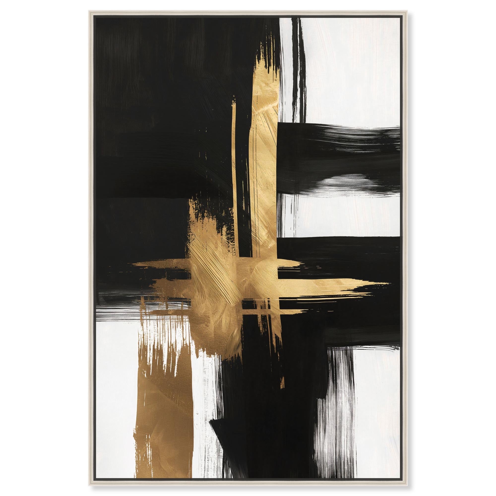 Golden Contrast I Canvas Gold Leaf Wall Art by Art Remedy