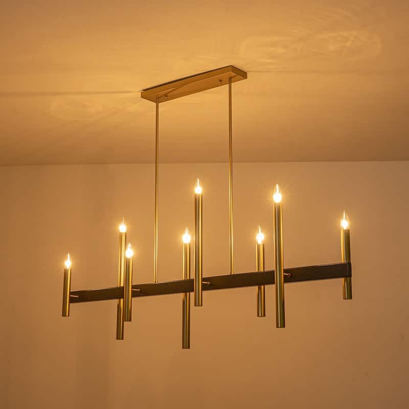 8-Light Modern Linear Candlestick Chandelier Kitchen Island Pendant Lighting