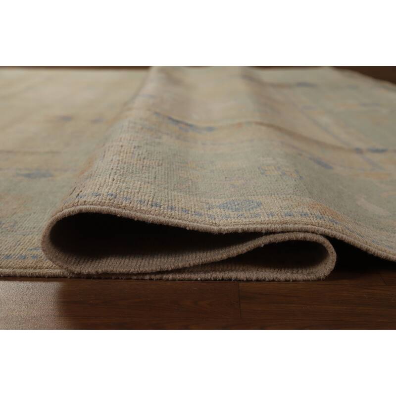 Hand Knotted Oriental 100% Wool Carpet Transitional All-Over Peach Oushak Area Rug - 10' 0'' X 8' 4''