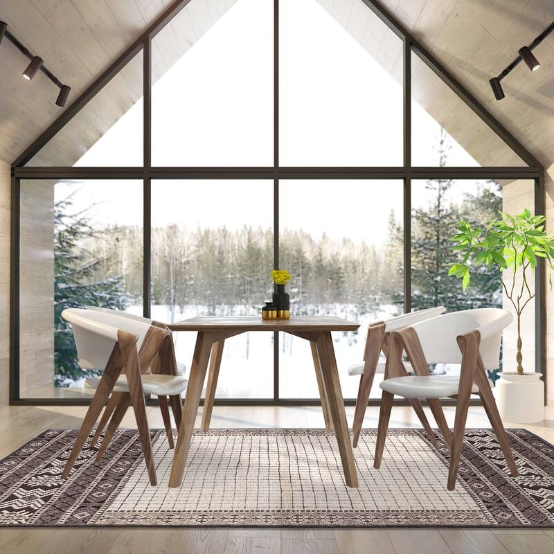 ECARPETGALLERY Hand-knotted Tangier Cream Wool Rug - 5'2 x 8'3