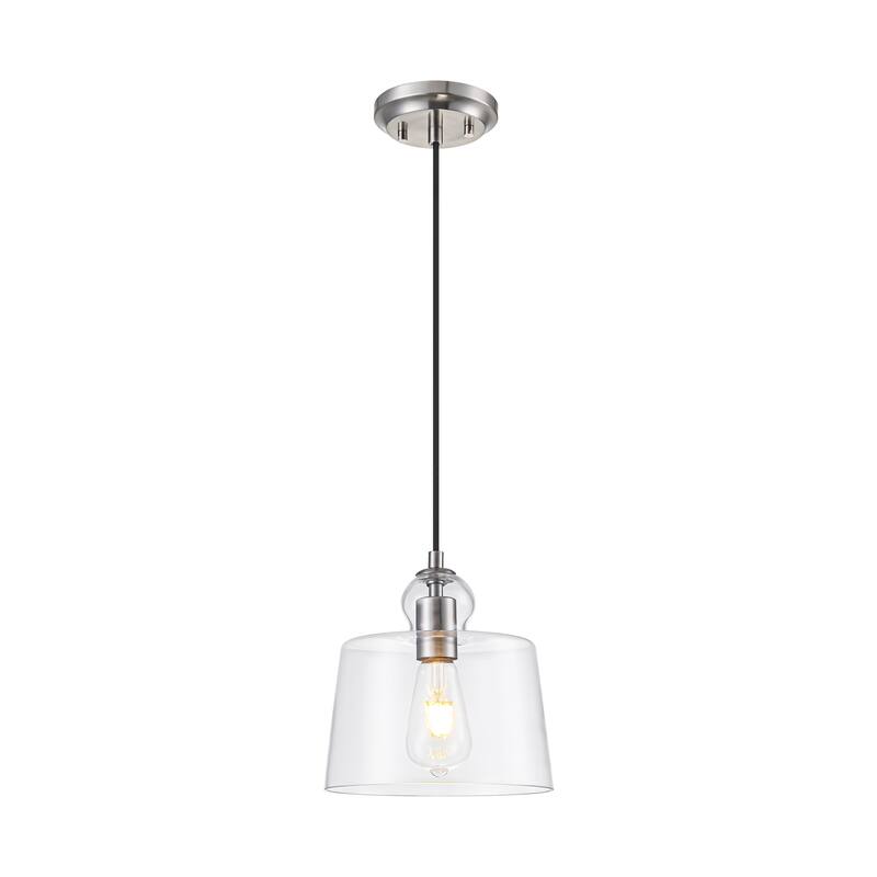 8.7" 1-Light Modern Mini Chrome/Gold/Matte Black Clear Glass Pendant Light for Kitchen Island Dining Room