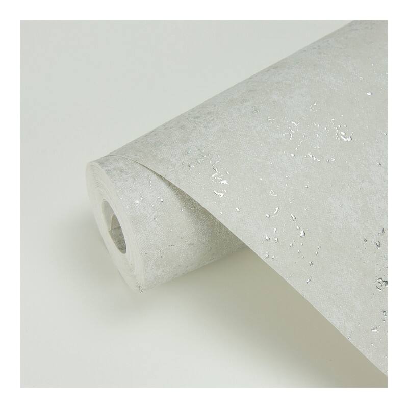 Brewster Drizzle Silver Speckle Wallpaper - 27.5 x 396 x 0.025